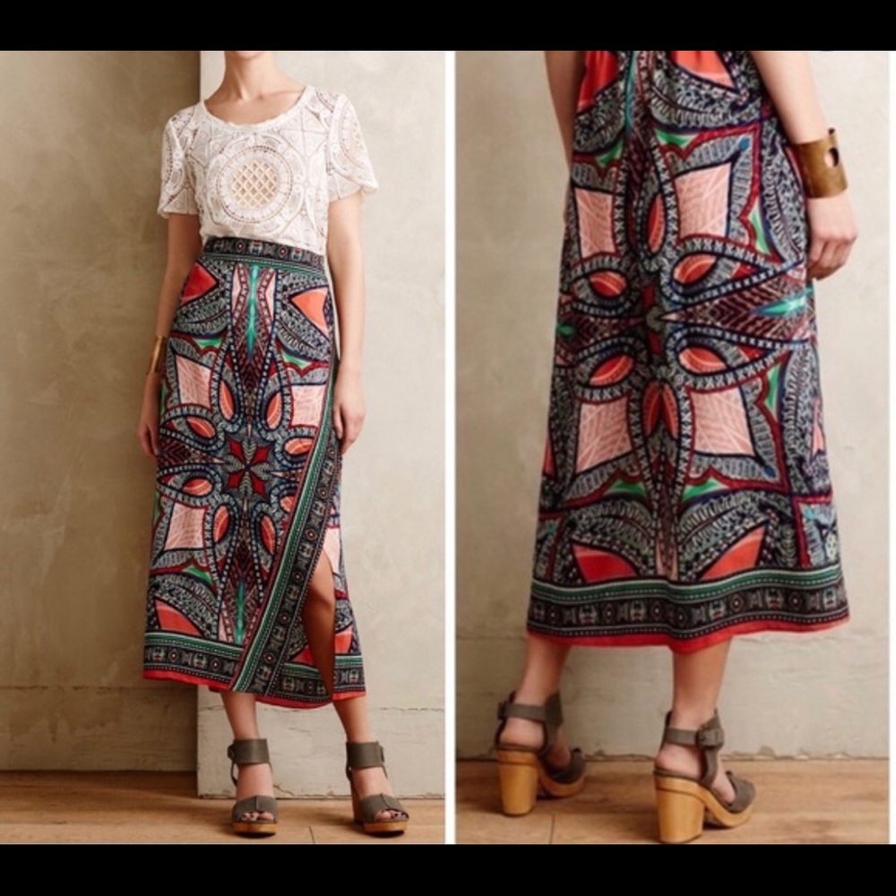 NWOT Anthropologie Maeve Silk Skirt